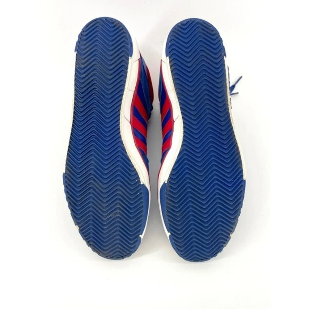 Adidas Post Player Top Vulc Mens 11.5 Basketball Sneakers Blue Red Retro Pistons